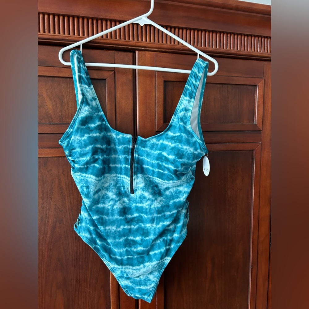 One piece bathing suite with low back